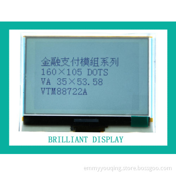 FSTN 160 X 105 Dots LCD Module Display with Blue Backlight (VTM88722A)